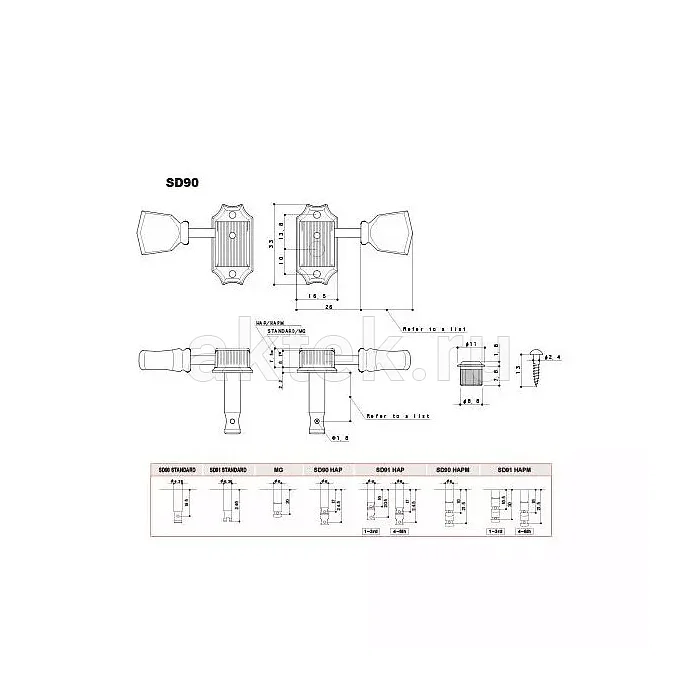 Gotoh SD90-SL-N винтажные гитарные колки, 3+3, передача один-к-пятнадцати 2