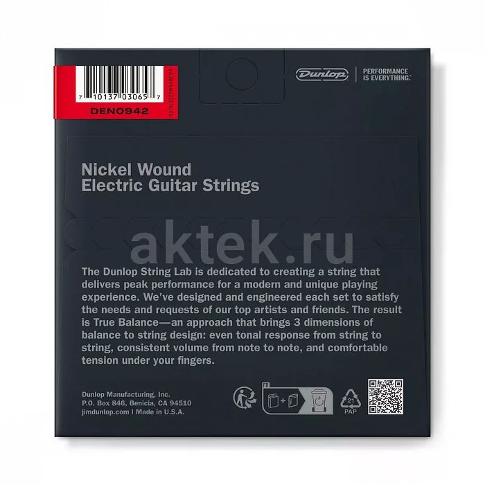 Dunlop DEN0942 Electric Guitar комплект струн, калибр 09-42 2