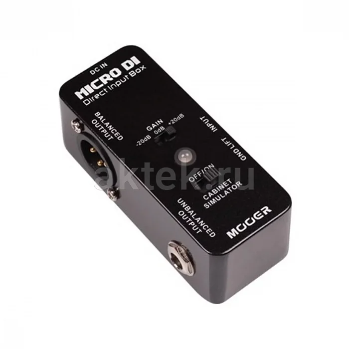 Mooer MICRO DI директ-бокс, ±20 дБ, Cab Sim, Ground Lift 2