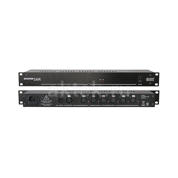 ИМЛАЙТ SPLITTER 1-6R рэковый DMX-сплиттер 1U, шесть выходов 2