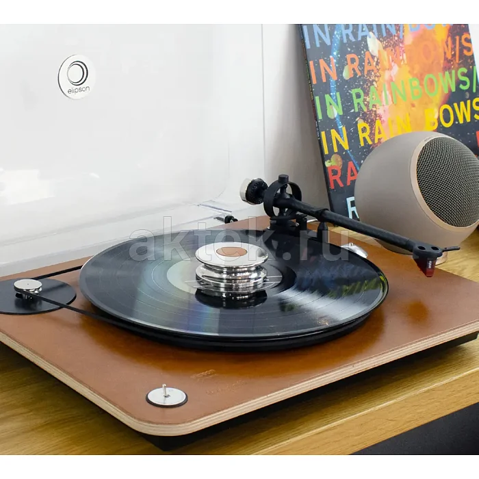Прижим для виниловых пластинок Elipson CHROMA STABILIZER Brown leather 2