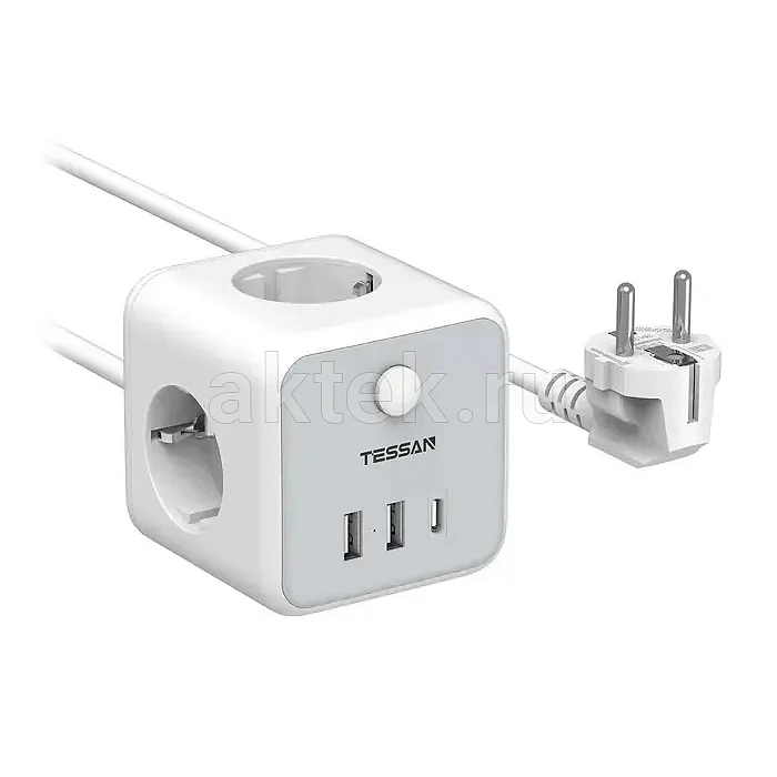 Сетевой фильтр Tessan TS-301-C Grey 2