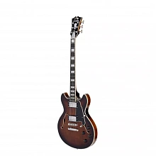 D'Angelico Premier Mini DC Brown Burst полуакустическая гитара, 22 лада 3