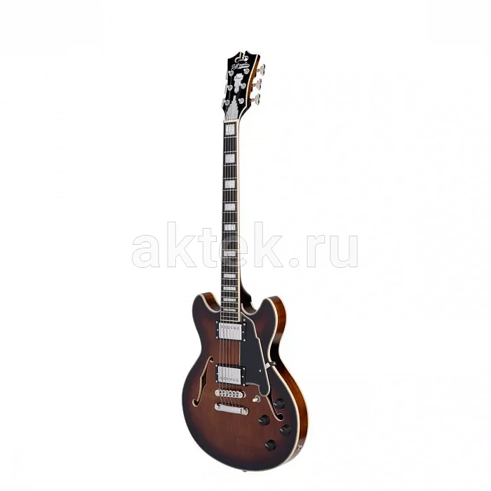 D'Angelico Premier Mini DC Brown Burst полуакустическая гитара, 22 лада 3