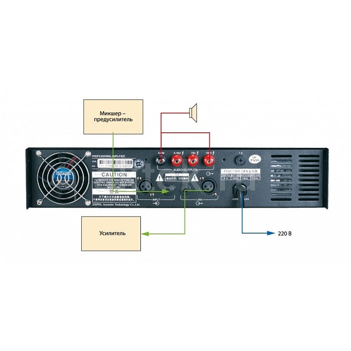 DSPPA MP-2500 трансляционный усилитель, 650 Вт 4