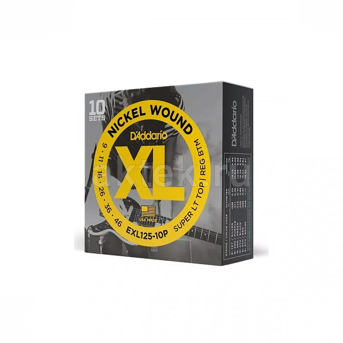 D'Addario EXL125-10P комплект струн, калибр 9-46, обмотка из никелированной стали