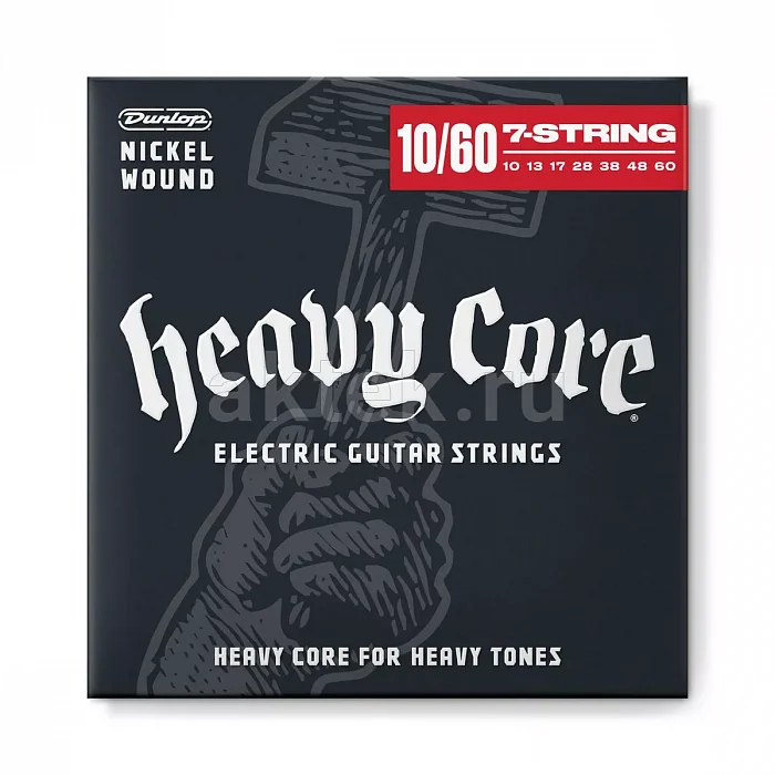 Dunlop DHCN10607 Heavy Core комплект струн, калибр 10-60
