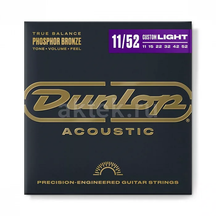 Dunlop DAP1152 Phosphor Bronze комплект струн, калибр 11-52