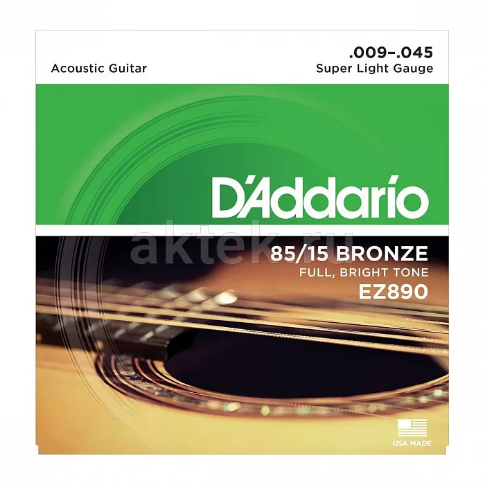 D'Addario EZ890 комплект струн, калибр 9-45, Super Light