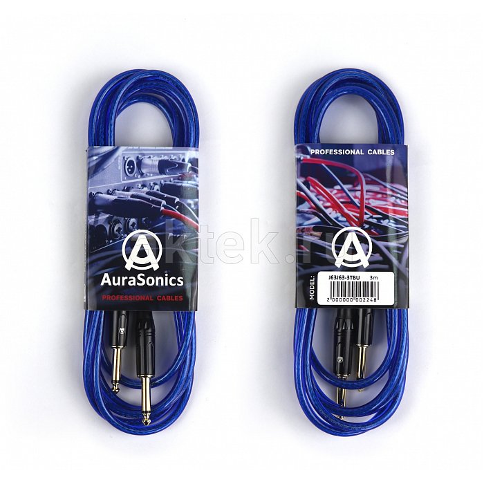 AuraSonics J63J63-3TBU гитарный кабель Jack TS 6,3 мм - Jack TS 6,3 мм