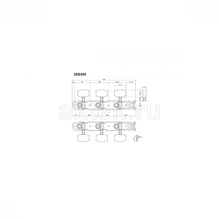 Gotoh 35G-450-G колки для классической гитары, комплект 2