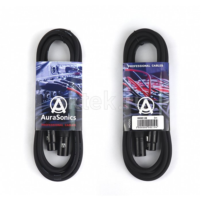 AuraSonics XMXF-7B кабель микрофонный XLR(F)-XLR(M), 7 м, 24 AWG, чёрный 2