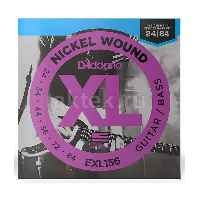D'Addario EXL-156 комплект струн, калибр 24-84, обмотка из никелированной стали