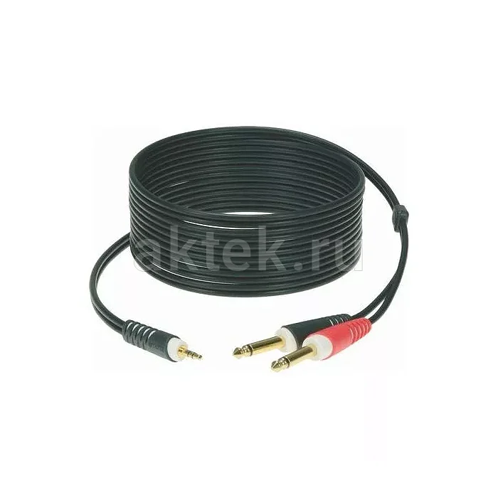 Klotz AY5-0300 инсертный кабель Jack 3,5–2×Jack 6,3, 3 м