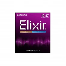 Elixir 11150 PolyWeb струны для 12-струнной акустической гитары, 10-47