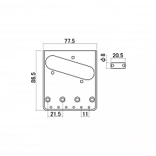 Hosco HK-23CS винтажный бридж Telecaster, 3 латунных седла, хром 2 Hosco HK-23CS винтажный бридж Telecaster, 3 латунных седла, хром 2