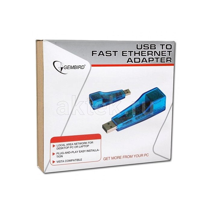 Переходник USB-LAN Am - RJ45 Gembird NIC-U1 2
