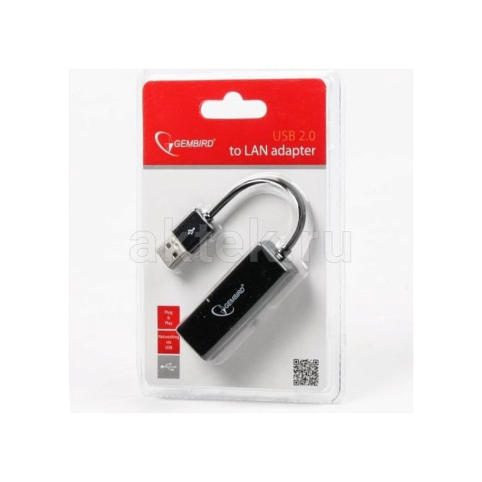 Переходник USB-LAN Am - RJ45 Gembird NIC-U2 2
