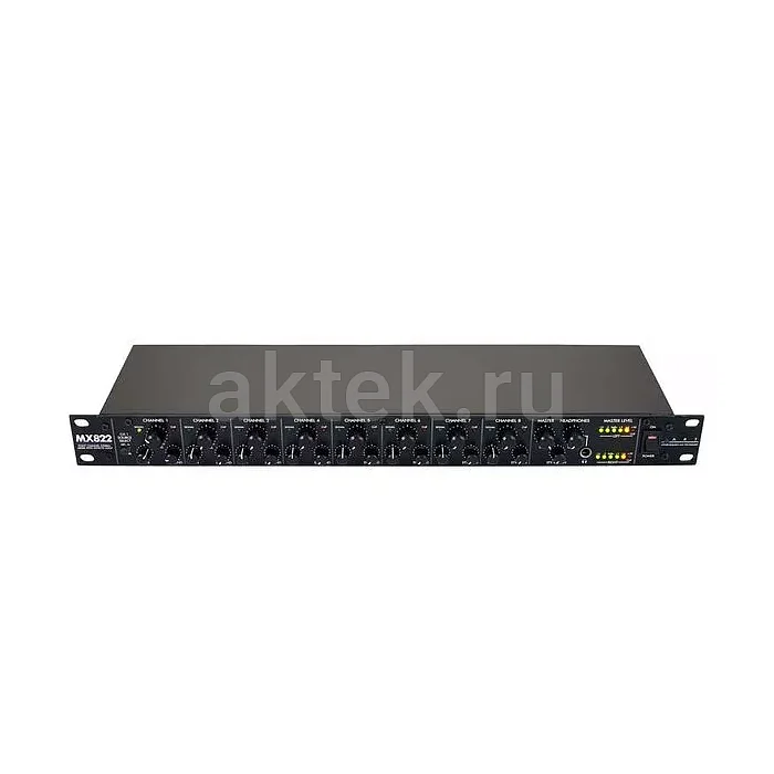 ART MX822 рэковый аналоговый микшер 1U, 8 стереовходов, фантомное питание 2