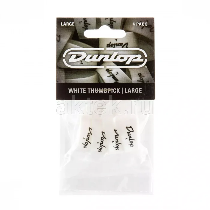 Dunlop 9003P Plastic Thumbpick White 4Pack медиатор-коготь, жесткие, 4 шт