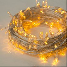 Гирлянда нить с эффектом мерцания (прозрачный провод) NEON-NIGHT 100x3,7 Вт LED 10м желтый