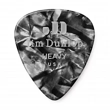 Dunlop 483P02HV Celluloid Black Pearloid Heavy медиаторы, целлулоид, 12 шт