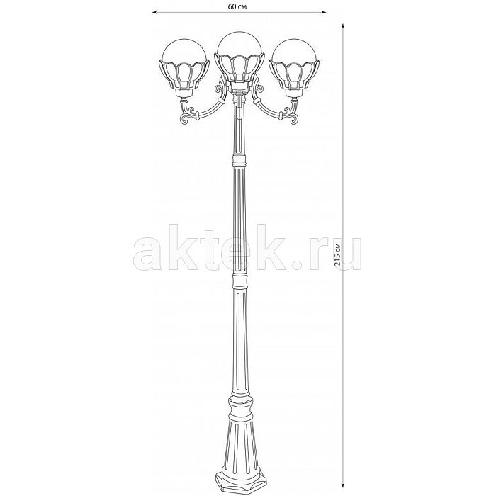 Светильник садово-парковый Feron PL5049 черное золото 3