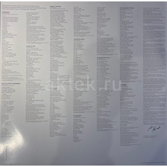 Виниловая пластинка MARIAH CAREY - EMOTIONS 180 GRAM BLACK VINYL 12" 4