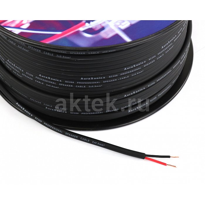 AuraSonics SC208 акустический кабель 2x0,83 мм², 18 AWG, Ø6 мм, чёрный 3