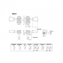 Gotoh SD510-SL-N-(L3+R3) гитарные колки, схема 3+3 2