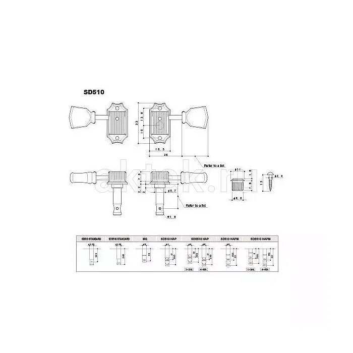 Gotoh SD510-SL-N-(L3+R3) гитарные колки, схема 3+3 2