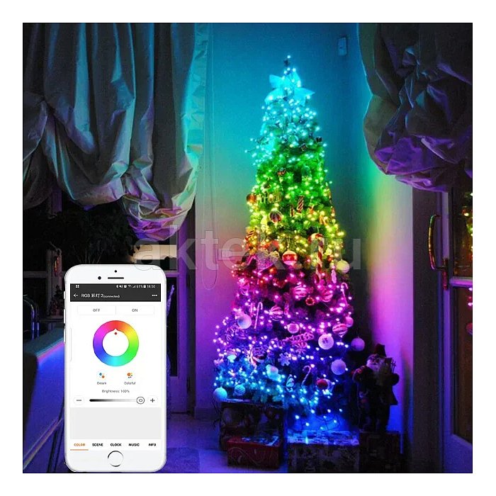 Ёлочная гирлянда с управлением через смартфон Garland Smart RGB 10 м 2