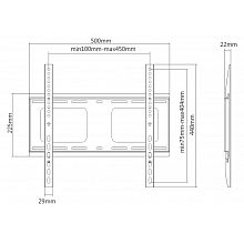Exell EXi-H1244-F Black кронштейн ТВ 32–55″ VESA400×400 до 120кг 2
