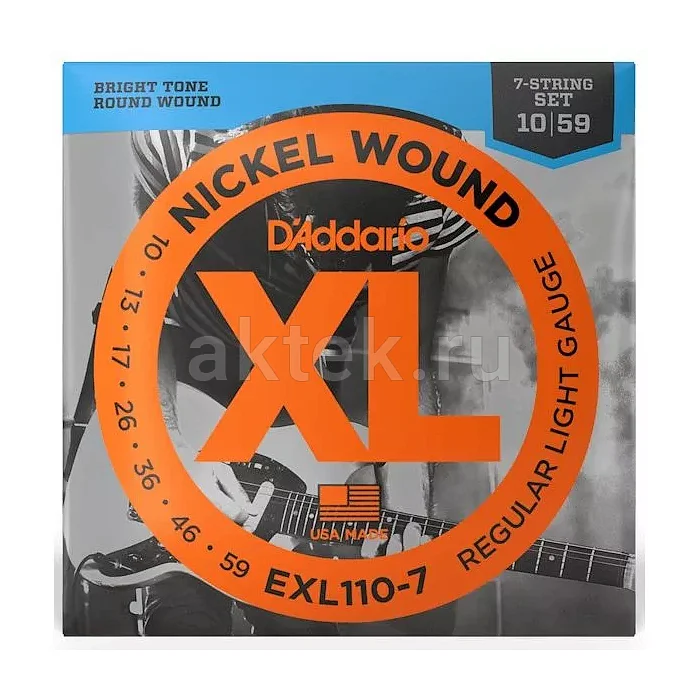 D'Addario EXL110-7 комплект струн, 7 струн, калибр 10-59