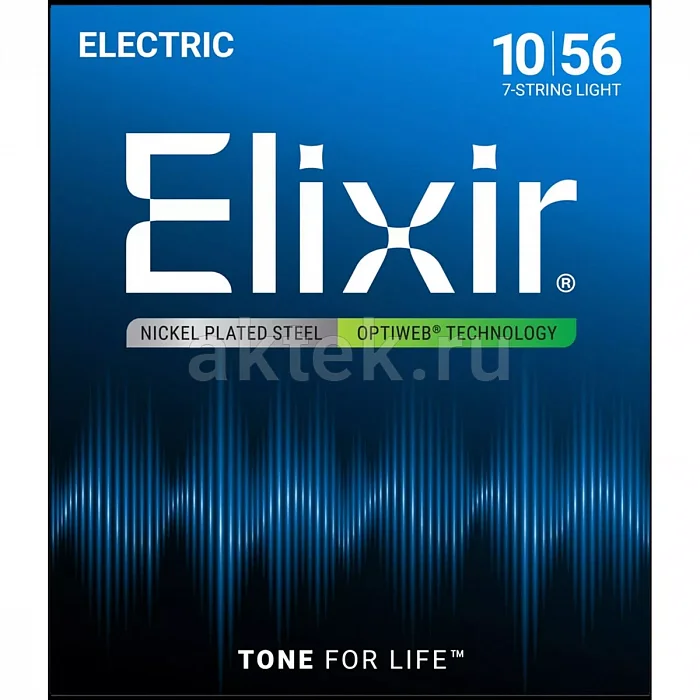 Elixir 19057 OptiWeb комплект струн семиструнной электрогитары, 10–56
