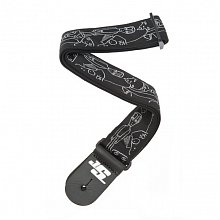 Ремень для гитары D’Addario 50JS05 JOE SATRIANI STRAP SILVER SKETCHES