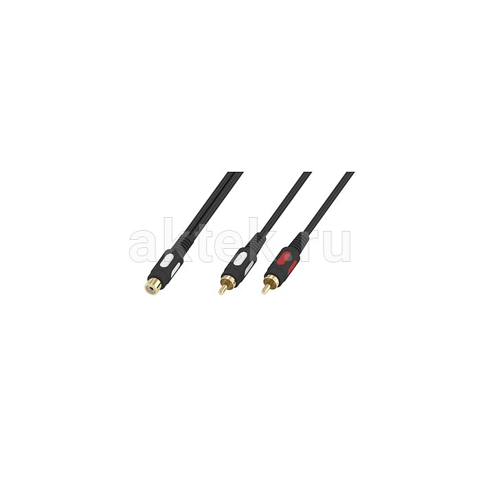 Кабель аудио Plastic Gold 1xRCA "мама" - 2xRCA "папа" 0.3 м