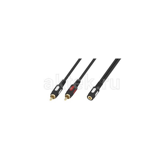 Кабель аудио Plastic Gold 3.5 stereo Jack "мама" - 2xRCA "папа" 0.3 м