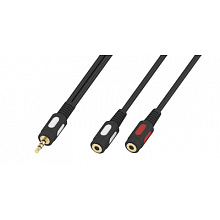 Разветвитель для наушников Plastic Gold 3.5 stereo Jack "папа" - 2x3.5 stereo Jack "мама" 0.3 м