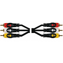 Кабель аудио видео Plastic Gold PRO 3xRCA "папа" - 3xRCA "папа" 1 м 2