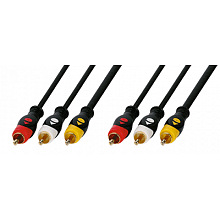 Кабель аудио видео Plastic Gold PRO 3xRCA "папа" - 3xRCA "папа" 1 м