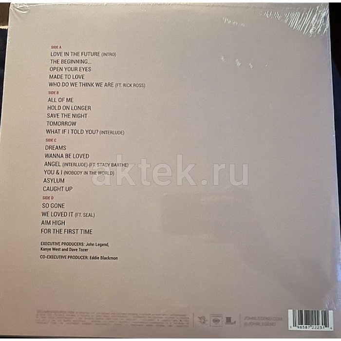 Виниловая пластинка JOHN LEGEND - LOVE IN THE FUTURE 180 GRAM BLACK VINYL 12" 2