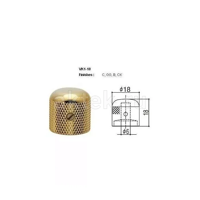 Gotoh VK1-18-GG металлическая ручка гитарного потенциометра, золотистая