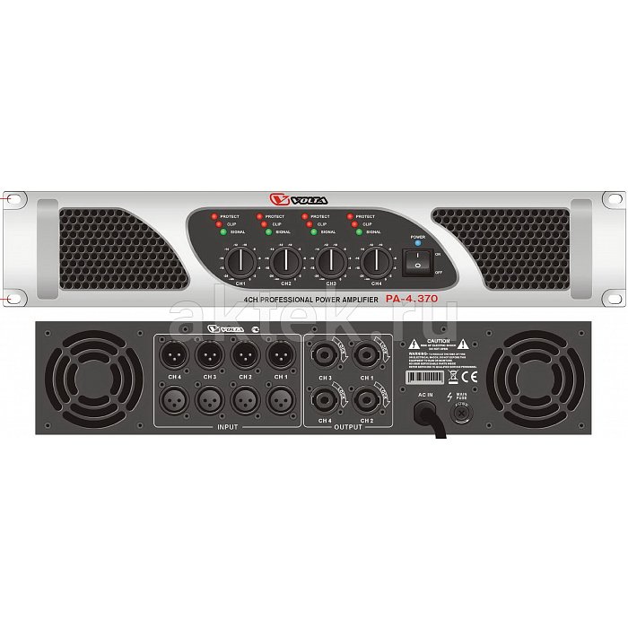 VOLTA PA-4.370 концертный усилитель мощности, 4×250 Вт, 4 канала