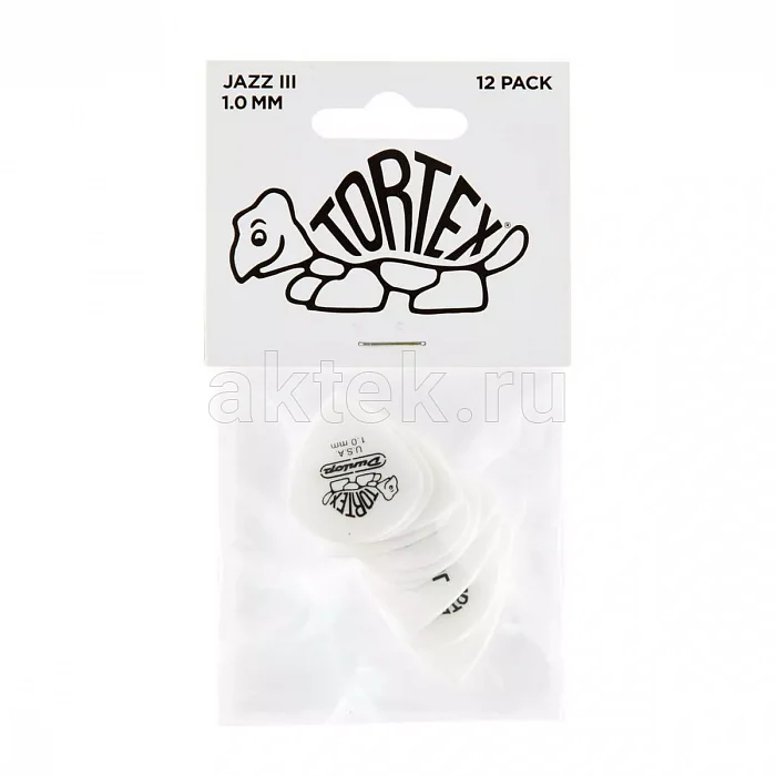 Dunlop 478P100 Tortex White Jazz III медиаторы, 1 мм 4