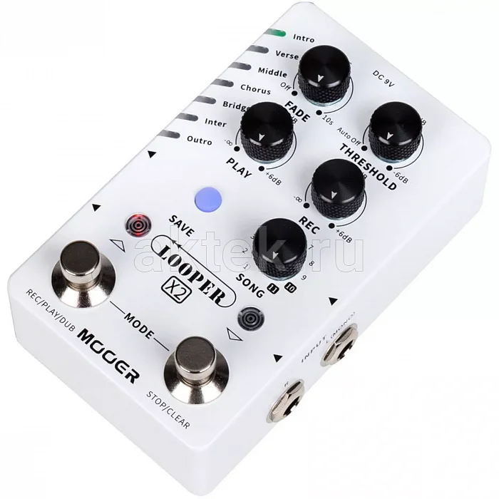Mooer Looper X2 стереофоническая лупер-педаль с USB 3