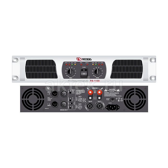 VOLTA PA-1100 концертный усилитель мощности, 2×600 Вт, 2 канала 2