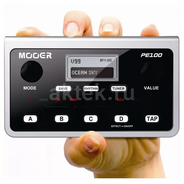Mooer PE100 карманный гитарный процессор, 200 пресетов, 7 усилителей, драм-машина 4