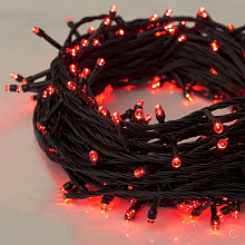 Гирлянда нить (черный провод) NEON-NIGHT 100x3,7 Вт LED 10м красный