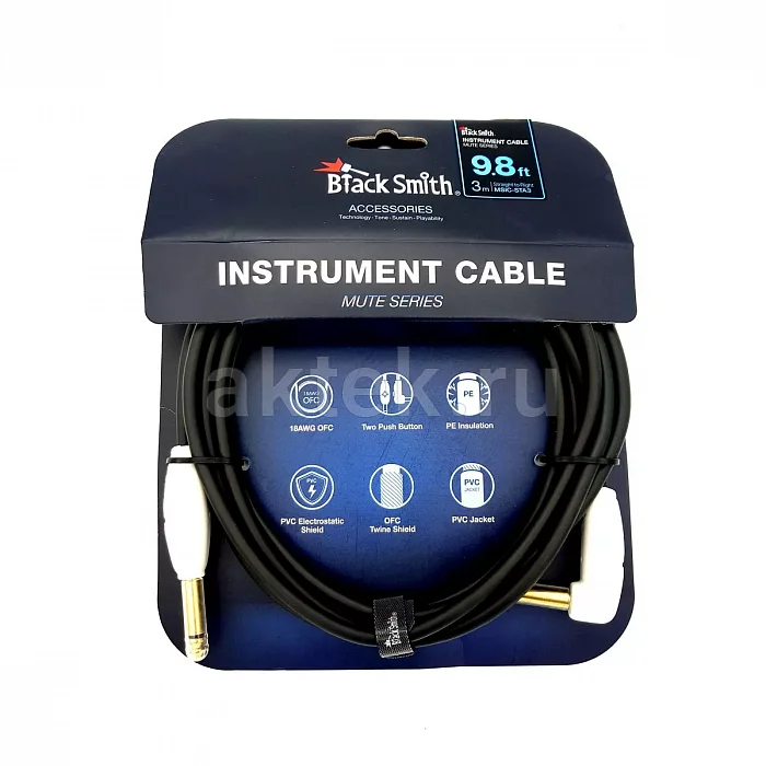 BlackSmith Instrument Cable Mute Series 9.8ft инструментальный кабель, 3 м
